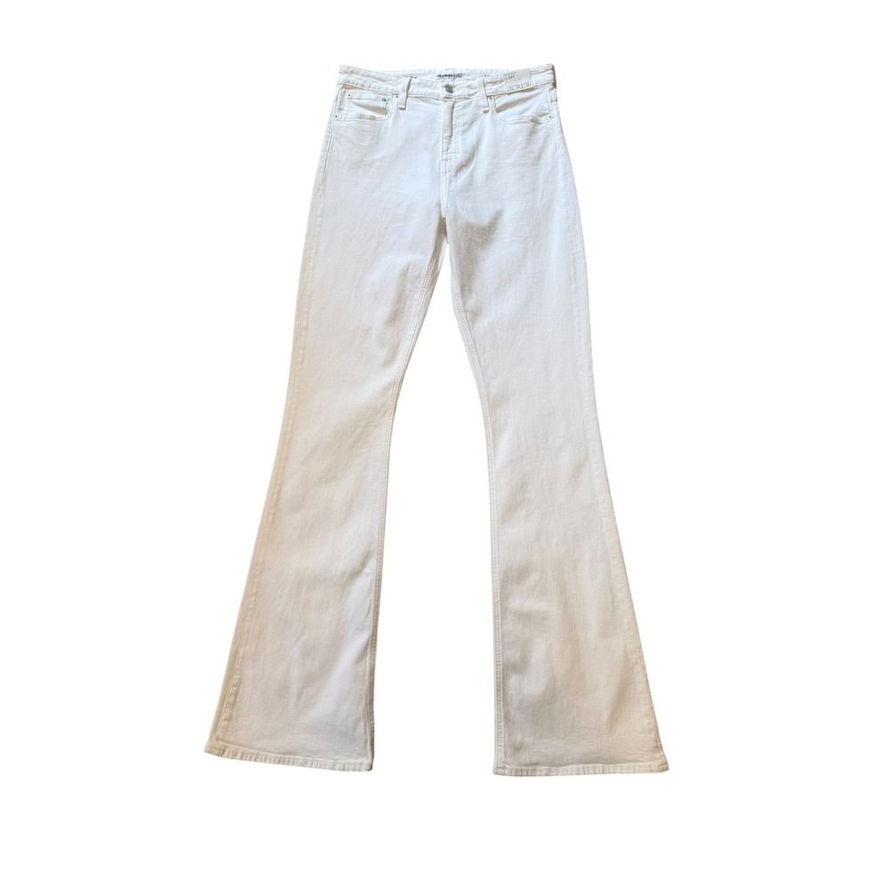 J.Crew Womens Skinny Flare Jeans White High Rise Tall Size 29T 8 Tall B0802 NEW